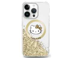 Hello Kitty HKHMP16SLGDIH Apple iPhone 16 6.1" dėklas telefonui aukso spalvos Liquid Glitter Fever MagSafe