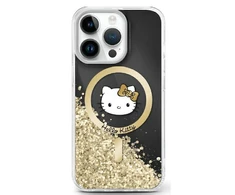 Hello Kitty HKHMP16SLGDIK Apple iPhone 16 6.1" dėklas telefonui aukso spalvos Liquid Glitter Fever MagSafe