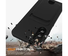 „Hurtel“ „Samsung Galaxy A57 5G“ TPU dėklas su kortelių laikikliu ir dirželiu per petį - Juodas