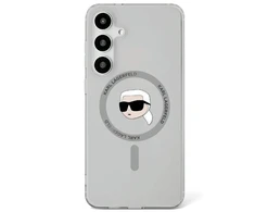 Karl Lagerfeld Button Karl Head Printed Logo MagSafe Samsung Galaxy S25 dėklas telefonui juodos spalvos