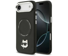 Karl Lagerfeld Choupette Pin MagSafe dėklas skirtas Apple iPhone Air juodos spalvos
