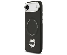 Karl Lagerfeld Choupette Pin MagSafe dėklas Apple iPhone Air juodos spalvos