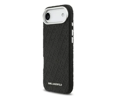 Karl Lagerfeld Grained PU Repeated Logo MagSafe dėklas skirtas Apple iPhone Air juodos spalvos