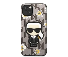 Dėklas Apple iPhone 13 Karl Lagerfeld Flower Ikonik Karl (KLHCP13MPMNFIK1) pilkos spalvos