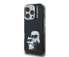 Karl Lagerfeld IML Aquarelle Karl and Choupette dėklas Apple iPhone 16 Pro Max juodos spalvos