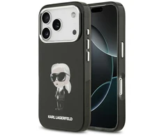 Karl Lagerfeld IML Aquarelle Karl &amp; Logo MagSafe Dėklas skirtas Apple iPhone 17 Pro juodos spalvos