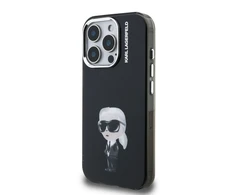 Karl Lagerfeld IML Aquarelle Karl dėklas Apple iPhone 15 Pro Max juodos spalvos