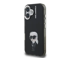 Karl Lagerfeld IML Aquarelle Karl dėklas Apple iPhone 16 juodos spalvos