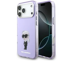 Karl Lagerfeld IML Aquarelle Karl &amp; Choupette &amp; Logo MagSafe Dėklas skirtas Apple iPhone 17 Pro Max violetinės spalvos