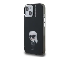Karl Lagerfeld IML Aquarelle Karl dėklas Apple iPhone 15 juodos spalvos