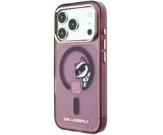 Karl Lagerfeld IML Choupette Peekaboo Magsafe dėklas, skirtas iPhone 18 Pro, bordo spalvos