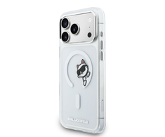Karl Lagerfeld IML Choupette Peekaboo MagSafe dėklas skirtas Apple iPhone Apple iPhone 17 Pro Max skaidrus