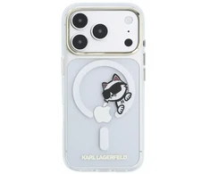 Karl Lagerfeld IML Choupette Peekaboo Magsafe dėklas, skirtas iPhone 18 Pro, skaidrus
