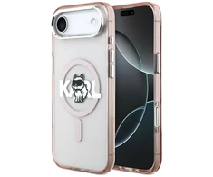 Karl Lagerfeld IML Choupette Sketch Logo MagSafe dėklas Apple iPhone Air rožinės spalvos