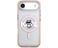 Karl Lagerfeld IML Choupette Sketch Logo MagSafe dėklas Apple iPhone Air rožinės spalvos