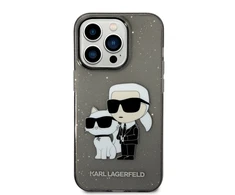 Karl Lagerfeld KLHCP14XHNKCTGK iPhone 14 Pro Max 6,7" juoda/juodas kietas dėklas IML GLIT NFT Karl&amp;Choupette