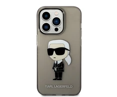 Dėklas Karl Lagerfeld KLHCP14XHNIKTCK IPHONE 14 PRO MAX 6.7 "Juodas/Juodas HARDCASE ICONIK Karl Lagerfeld