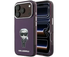 Dėklas Karl Lagerfeld IML Ikonik Sketch Print MagSafe do iPhone 18 Pro / 17 Pro bordo spalvos