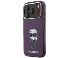 Dėklas Karl Lagerfeld IML Ikonik Sketch Print MagSafe do iPhone 18 Pro / 17 Pro bordo spalvos