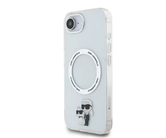 Karl Lagerfeld IML Karl and Choupette MagSafe dėklas skirtas Apple iPhone 16e skaidrus