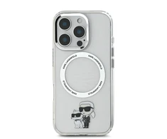 Karl Lagerfeld IML Karl and Choupette MagSafe dėklas skirtas iPhone 16 Pro skaidrus