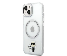 Karl Lagerfeld IML Karl and Choupette MagSafe dėklas telefonui Apple iPhone 15 skaidrus