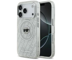 Dėklas Original Pouch Karl Lagerfeld IML Karl Head Logo MagSafe skirtas Apple iPhone 17 Pro pilkos spalvos
