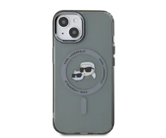Karl Lagerfeld KLHMP15SHLSKCK Apple iPhone 15 6.1″ juodos spalvos kietas dėklas IML Metal Karl&amp;Choupette Head Ma