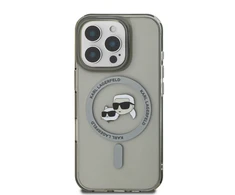 Karl Lagerfeld KLHMP16LHLSKCK Apple iPhone 16 Pro 6.3″ juodos spalvos kietas dėklas IML Metal Karl&Choupette Head