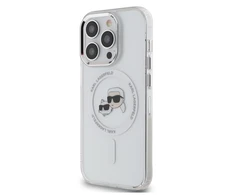 Karl Lagerfeld IML K&CH Heads Metal Frame MagSafe dėklas telefonui Apple iPhone 15 Pro skaidrus