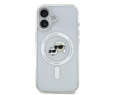 Karl Lagerfeld IML K&CH Heads Metal Frame MagSafe dėklas skirtas Apple iPhone 17 skaidrus