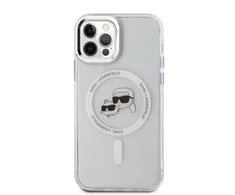 Karl Lagerfeld IML K&CH Heads Metal Frame MagSafe Case for iPhone 12/12 Pro dėklas telefonui skaidrus