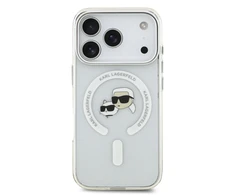 Karl Lagerfeld IML K&CH Heads Metal Frame MagSafe dėklas skirtas Apple iPhone 17 Pro skaidrus