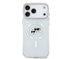 Karl Lagerfeld IML K&CH Heads Metal Frame MagSafe dėklas skirtas Apple iPhone 17 Pro Max skaidrus