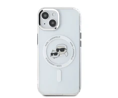 Karl Lagerfeld KLHMP14SHLSKCH Apple iPhone 14 6.1" dėklas telefonui baltos spalvos IML Metal Karl&amp;Choupette Head MagSafe