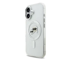 Karl Lagerfeld IML K&CH Heads Metal Frame MagSafe dėklas skirtas Apple iPhone 17 skaidrus
