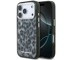 Karl Lagerfeld IML Leopard Pattern MagSafe dėklas skirtas Apple iPhone 17 Pro juodos spalvos
