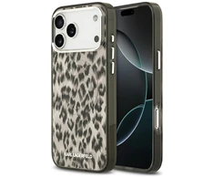 Karl Lagerfeld IML Leopard Pattern MagSafe dėklas skirtas Apple iPhone 17 Pro Max rudos spalvos