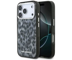 Karl Lagerfeld IML Leopard Pattern MagSafe dėklas skirtas Apple iPhone 17 Pro juodos spalvos