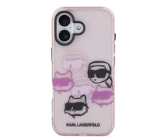 Karl Lagerfeld IML Multi K&CH Heads dėklas skirtas Apple iPhone 17 Rožinė