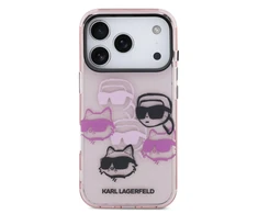 Karl Lagerfeld IML Multi K&CH Heads dėklas skirtas Apple iPhone 17 Pro Rožinė