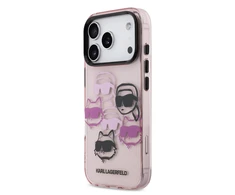 Karl Lagerfeld IML Multi K&CH Heads dėklas skirtas Apple iPhone 17 Pro Rožinė