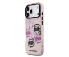 Karl Lagerfeld IML Multi K&CH Heads dėklas skirtas Apple iPhone 17 Pro Max Rožinė