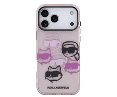 Karl Lagerfeld IML Multi K&CH Heads dėklas skirtas Apple iPhone 17 Pro Max Rožinė