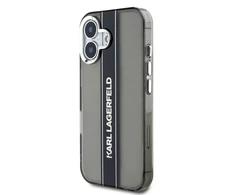 Karl Lagerfeld IML Stripe Logo Apple iPhone 16 dėklas telefonui juodos spalvos