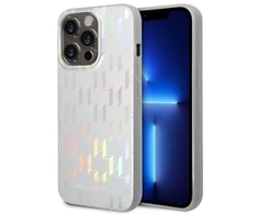 Karl Lagerfeld Monogram Iridescent - dėklas skirtas Apple iPhone 14 Pro sidabrinis