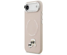 Karl Lagerfeld Karl &amp; Choupette Pins MagSafe dėklas skirtas Apple iPhone Air rožinės spalvos