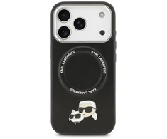 Karl Lagerfeld Karl & Choupette Pins MagSafe dėklas skirtas Apple iPhone 17 Pro Max juodos spalvos