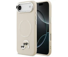 Karl Lagerfeld Karl &amp; Choupette Pins MagSafe dėklas skirtas Apple iPhone Air rusvai gelsvas