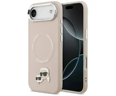 Karl Lagerfeld Karl &amp; Choupette Pins MagSafe dėklas skirtas Apple iPhone Air rožinės spalvos